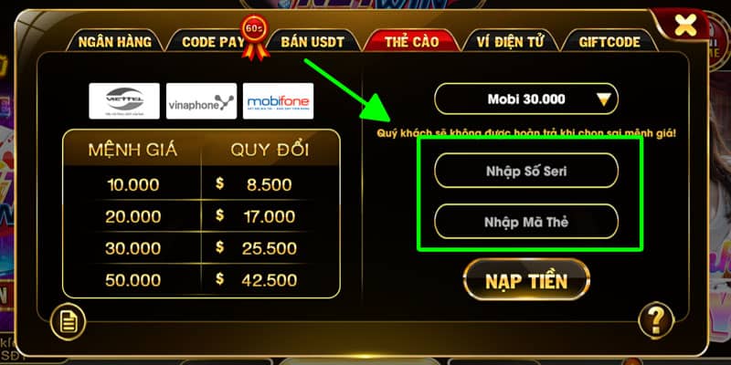 Cuối cùng là nhập thông tin cần thiết và xác nhận nạp tiền Cuối cùng là nhập thông tin cần thiết và xác nhận nạp tiền