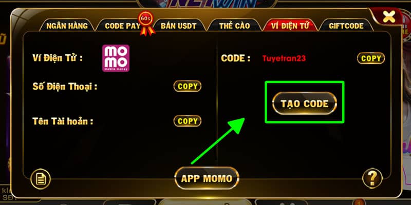 Nhấn tạo code lúc này Nhấn tạo code lúc này
