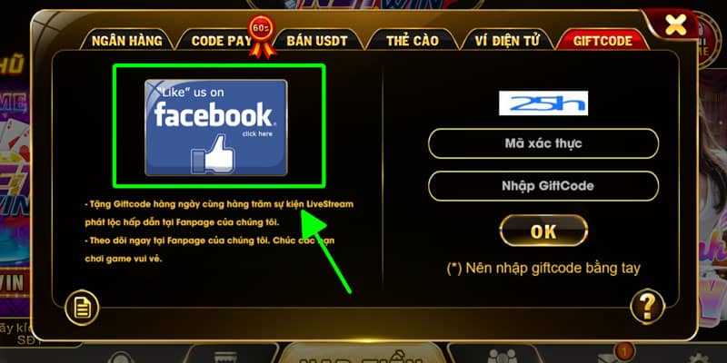 Ấn vào biểu tượng có hình facebook Ấn vào biểu tượng có hình facebook